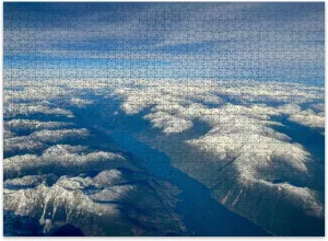 Jigsaw Puzzles 500 Pieces for Adult Aerial Views Rocky Mountains Surrounding Canmore Alberta Puzzle Game for Family Wooden Puzzle Toy Educational Games Puzzles for Home Decor