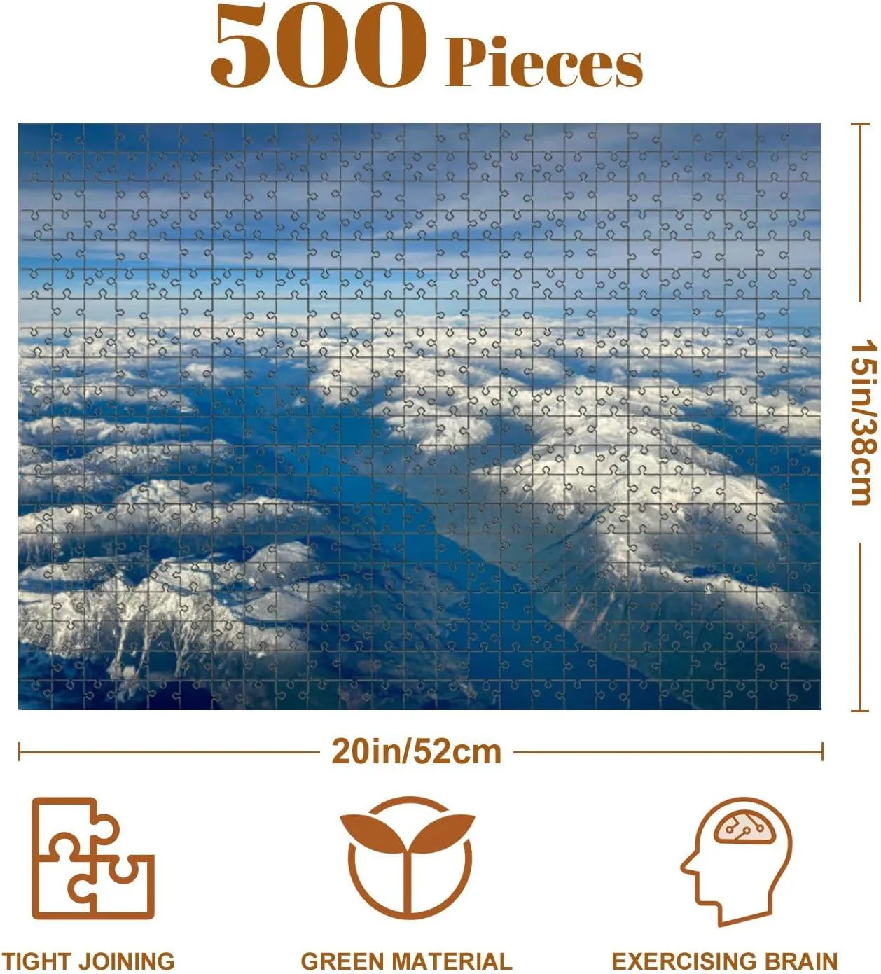 Jigsaw Puzzles 500 Pieces for Adult Aerial Views Rocky Mountains Surrounding Canmore Alberta Puzzle Game for Family Wooden Puzzle Toy Educational Games Puzzles for Home Decor