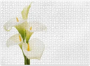 Jigsaw Puzzles 500 Pieces for Adult Bouquet Blooming Calla White Puzzle Game for Family Wooden Puzzle Toy Educational Games Puzzles for Home Decor