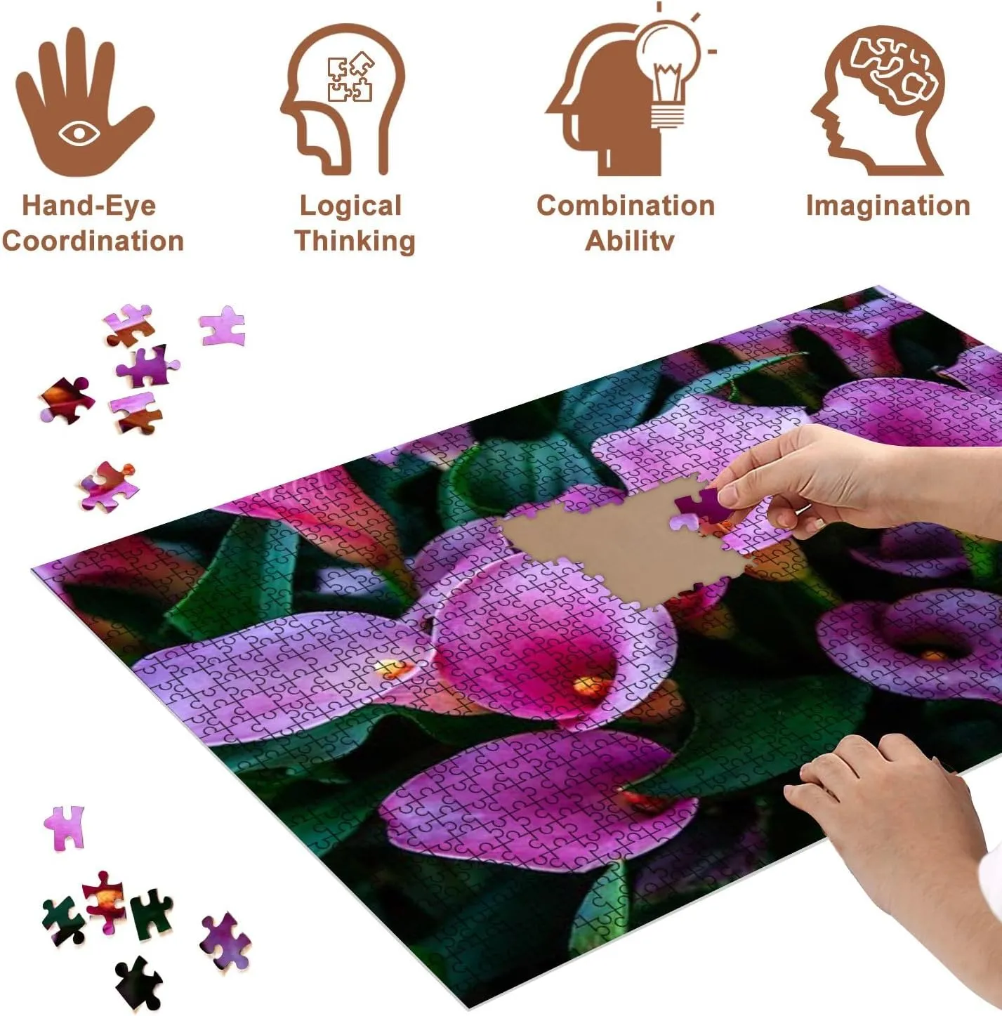 Jigsaw Puzzles 500 Pieces for Adult Calla lilys Abstract Keukenhof Flower Park Puzzle Game for Family Wooden Puzzle Toy Educational Games Puzzles for Home Decor
