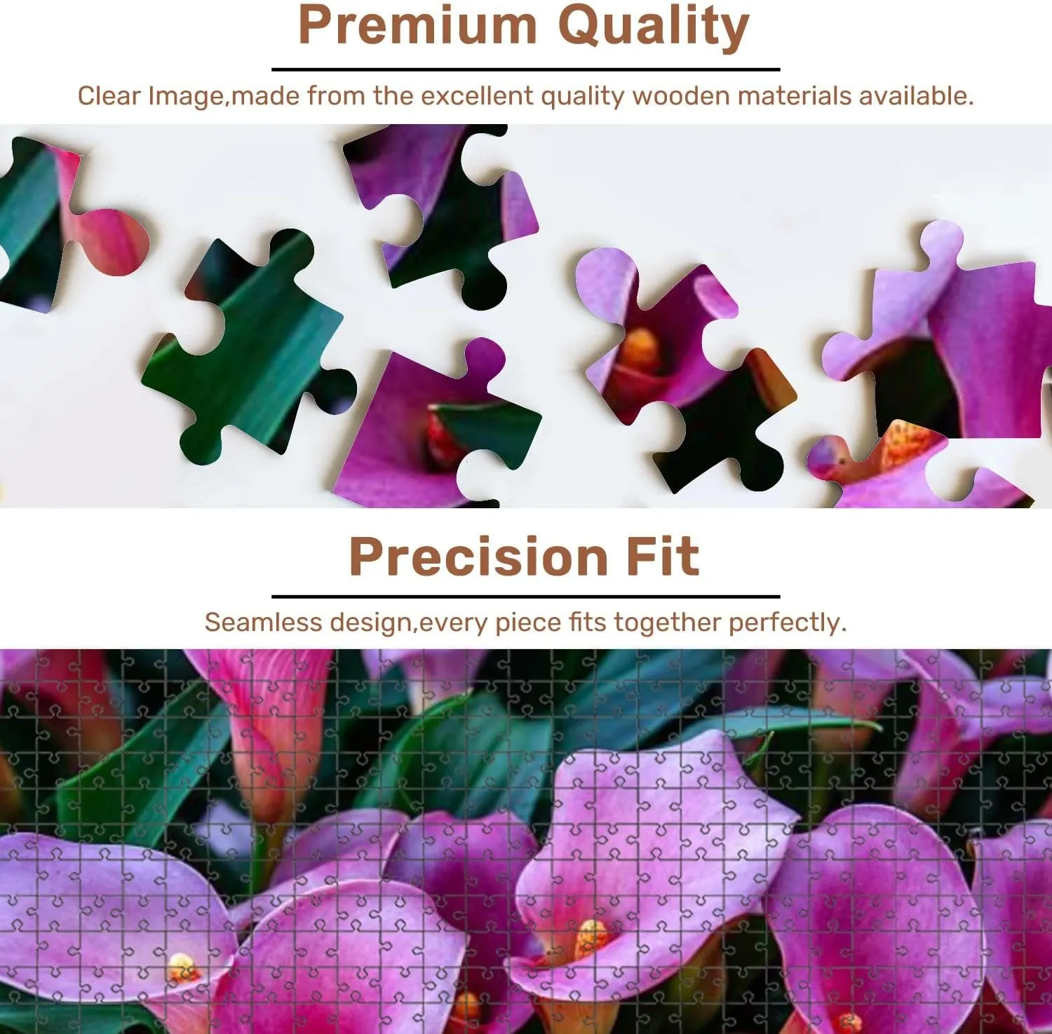 Jigsaw Puzzles 500 Pieces for Adult Calla lilys Abstract Keukenhof Flower Park Puzzle Game for Family Wooden Puzzle Toy Educational Games Puzzles for Home Decor