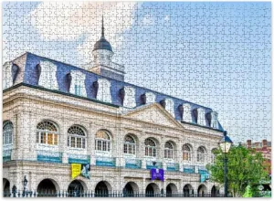 Jigsaw Puzzles 500 Pieces for Adult Downtown Old Town Chartres Street Famous Town City Puzzle Game for Family Wooden Puzzle Toy Educational Games Puzzles for Home Decor