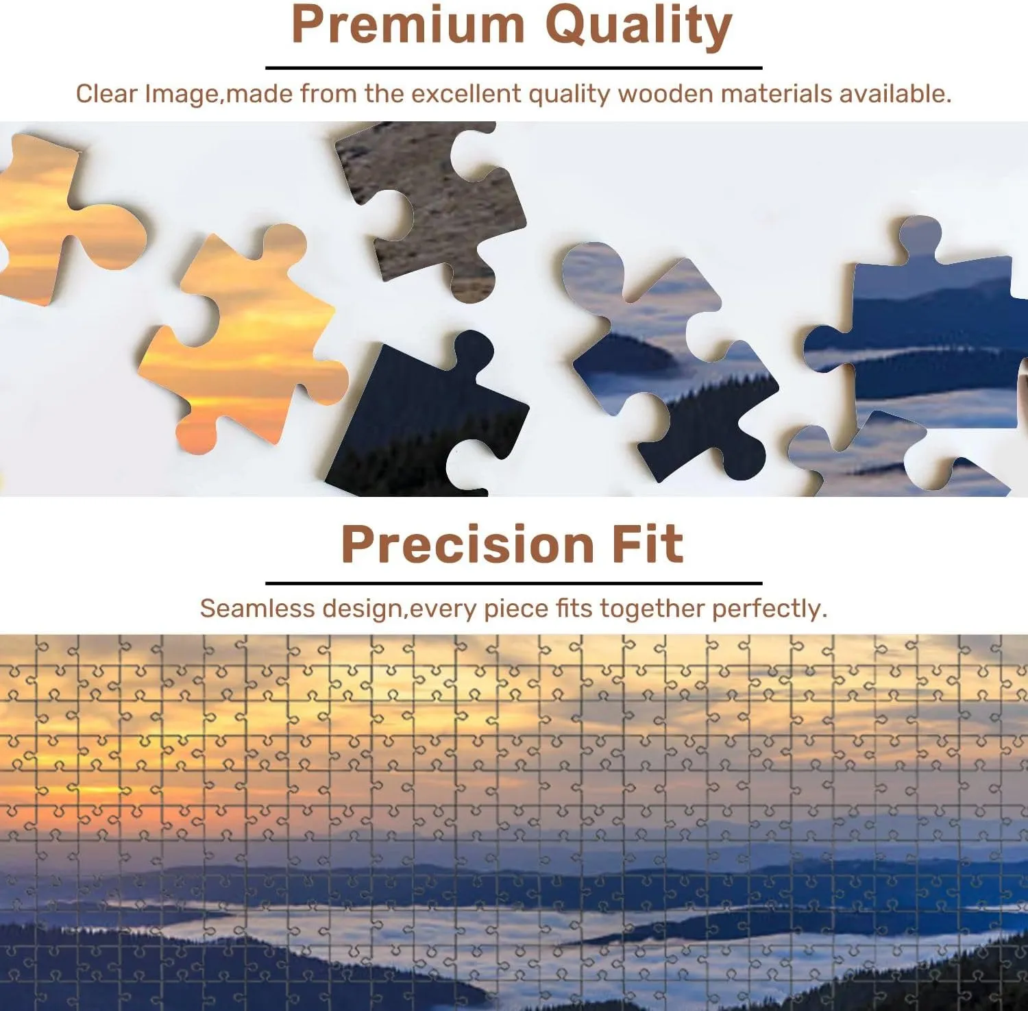 Jigsaw Puzzles 500 Pieces for Adult from Mountainside Meadow Forest Clouds Puzzle Game for Family Wooden Puzzle Toy Educational Games Puzzles for Home Decor