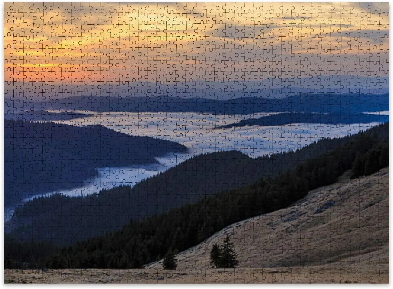 Jigsaw Puzzles 500 Pieces for Adult from Mountainside Meadow Forest Clouds Puzzle Game for Family Wooden Puzzle Toy Educational Games Puzzles for Home Decor