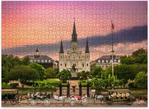Jigsaw Puzzles 500 Pieces for Adult Jackson Square New Orleans Puzzle Game for Family Wooden Puzzle Toy Educational Games Puzzles for Home Decor