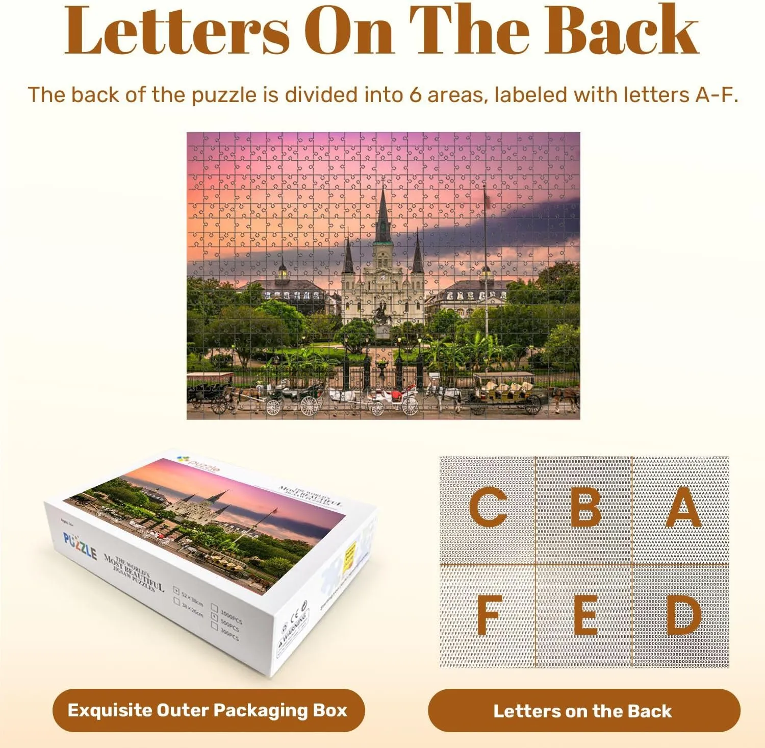 Jigsaw Puzzles 500 Pieces for Adult Jackson Square New Orleans Puzzle Game for Family Wooden Puzzle Toy Educational Games Puzzles for Home Decor