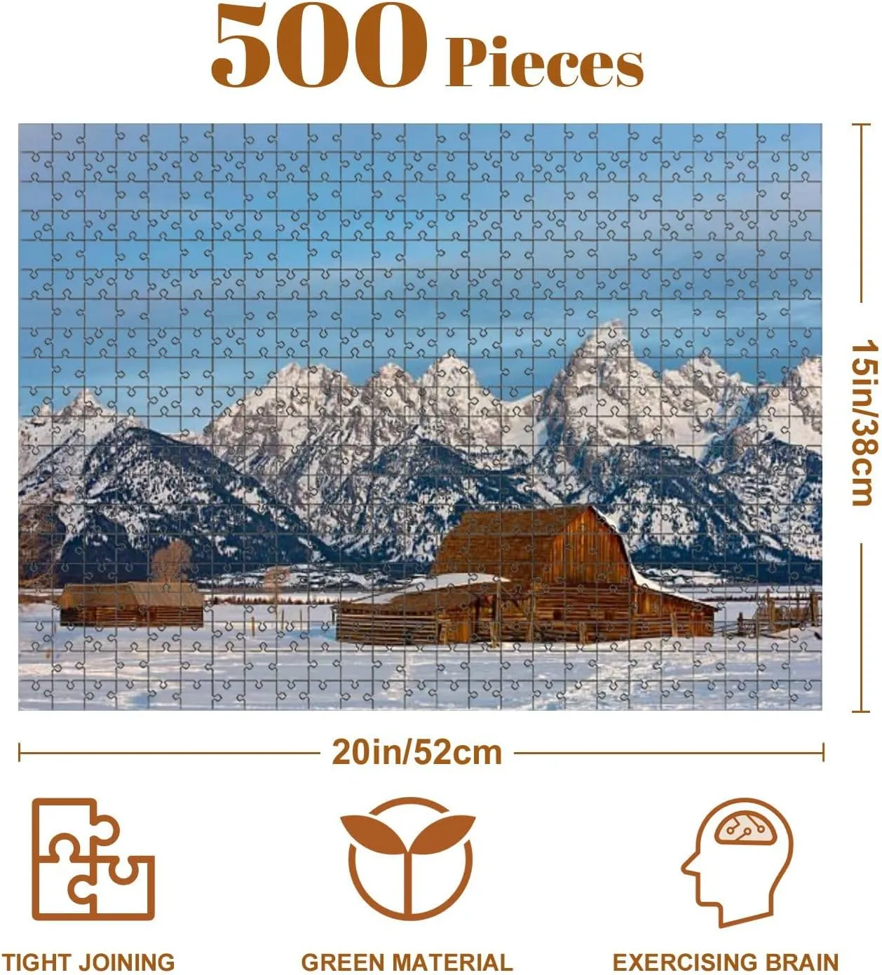 Jigsaw Puzzles 500 Pieces for Adult John Moulton Barn Grand Puzzle Game for Family Wooden Puzzle Toy Educational Games Puzzles for Home Decor