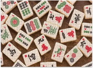 Jigsaw Puzzles 500 Pieces for Adult Mahjong Game Puzzle Game for Family Wooden Puzzle Toy Educational Games Puzzles for Home Decor