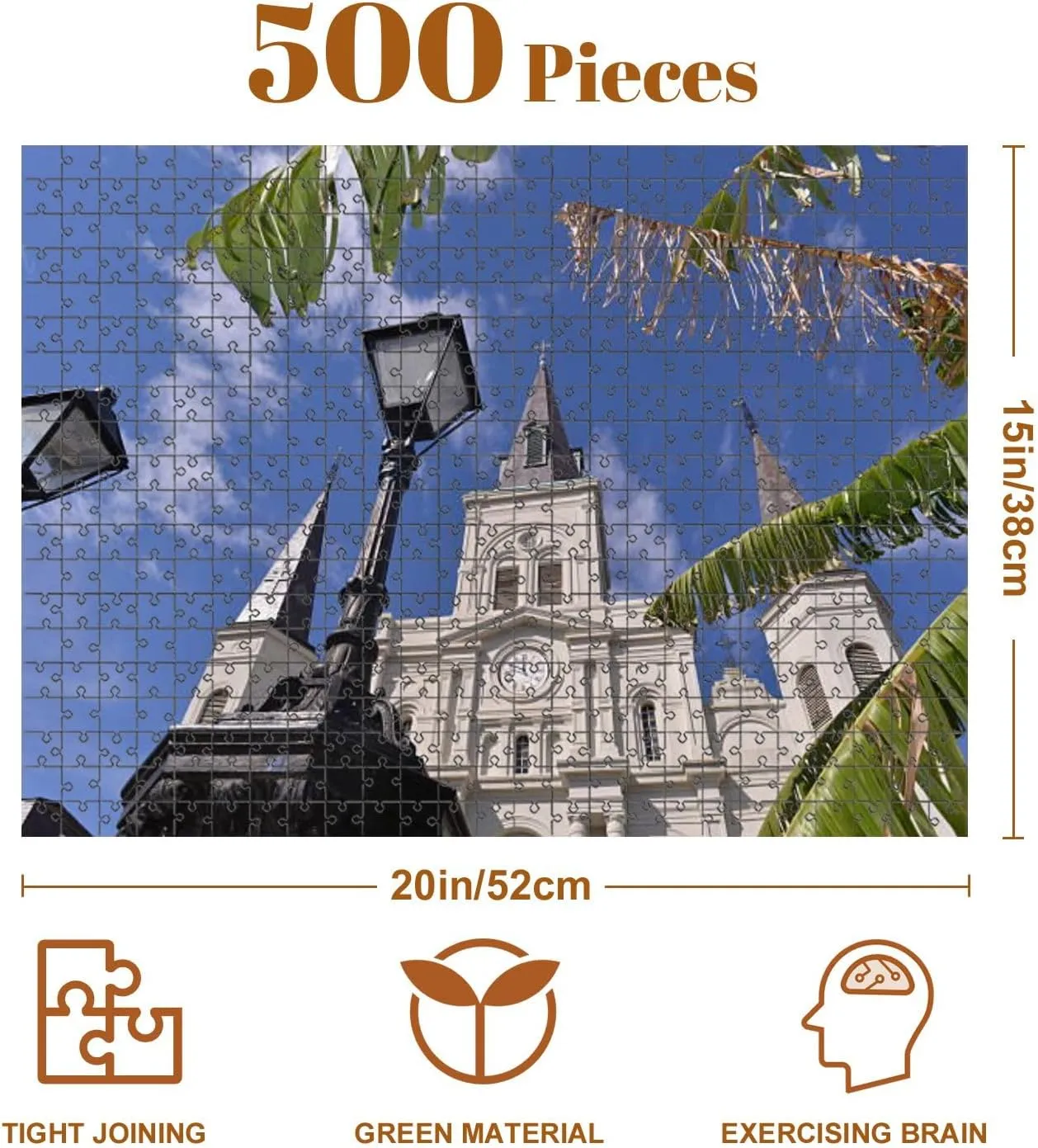 Jigsaw Puzzles 500 Pieces for Adult New Orleans Puzzle Game for Family Wooden Puzzle Toy Educational Games Puzzles for Home Decor