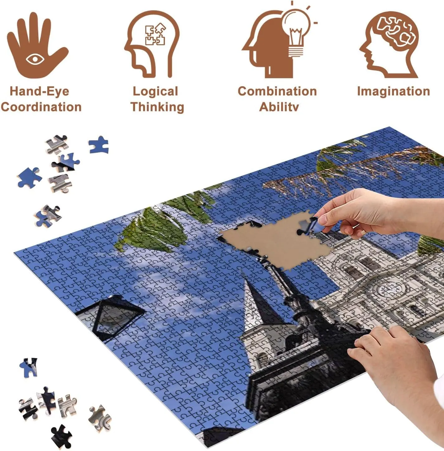 Jigsaw Puzzles 500 Pieces for Adult New Orleans Puzzle Game for Family Wooden Puzzle Toy Educational Games Puzzles for Home Decor