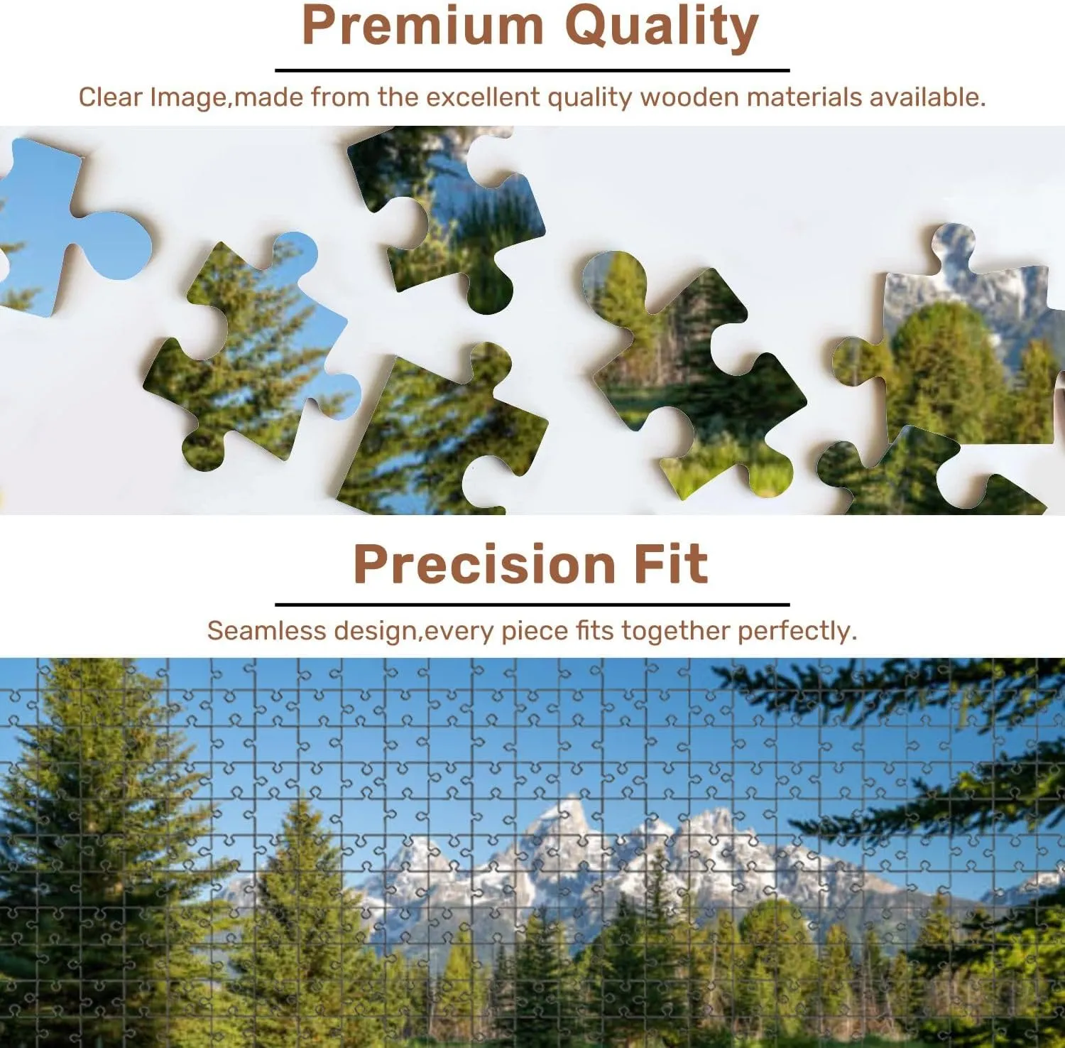 Jigsaw Puzzles 500 Pieces for Adult Schwabachers Landing Early Morning Grand Teton National Park Mountain Puzzle Game for Family Wooden Puzzle Toy Educational Games Puzzles for Home Decor