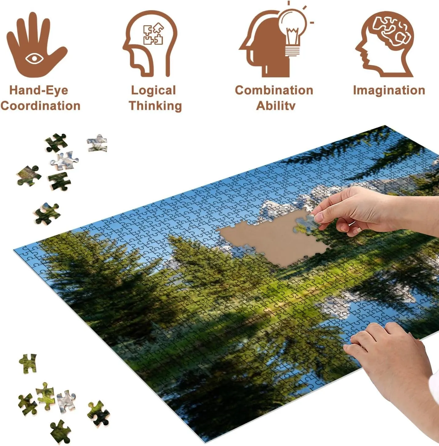 Jigsaw Puzzles 500 Pieces for Adult Schwabachers Landing Early Morning Grand Teton National Park Mountain Puzzle Game for Family Wooden Puzzle Toy Educational Games Puzzles for Home Decor