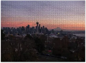 Jigsaw Puzzles 500 Pieces for Adult Seattle Puzzle Game for Family Wooden Puzzle Toy Educational Games Puzzles for Home Decor