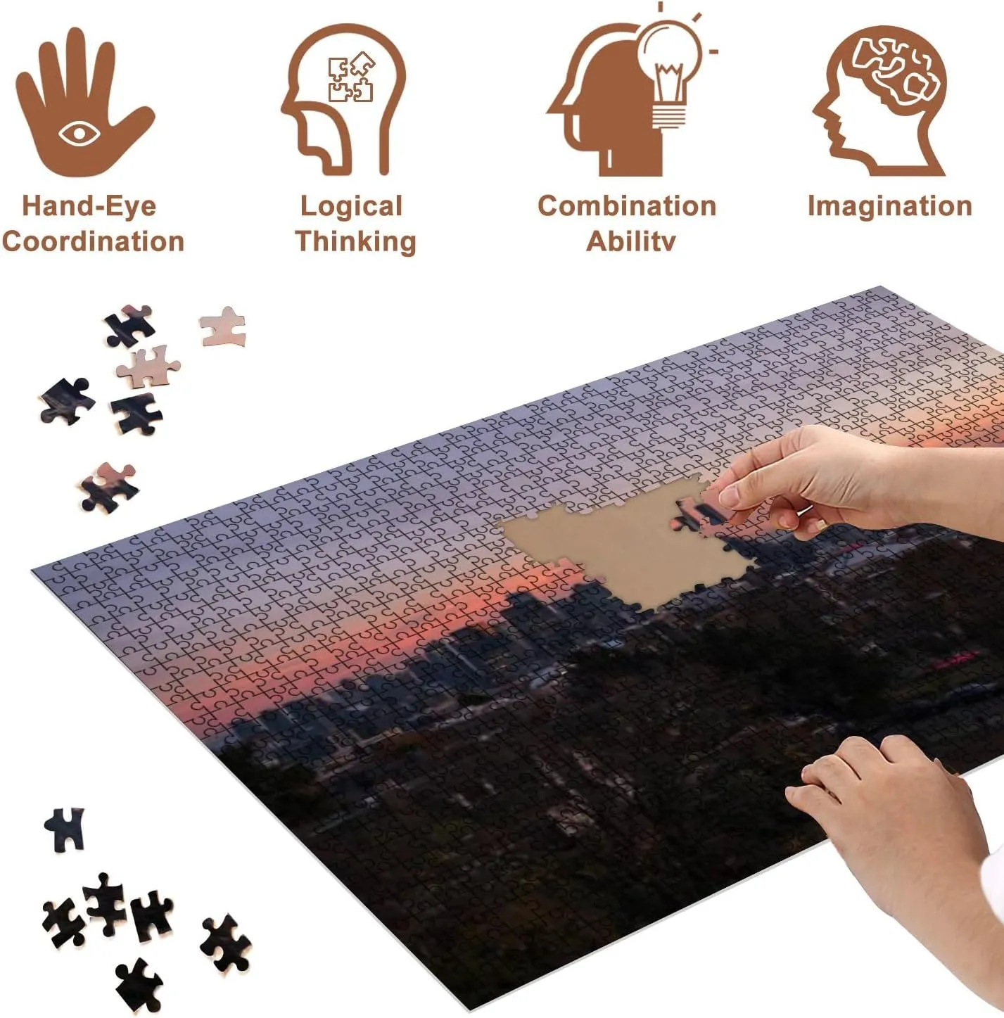 Jigsaw Puzzles 500 Pieces for Adult Seattle Puzzle Game for Family Wooden Puzzle Toy Educational Games Puzzles for Home Decor