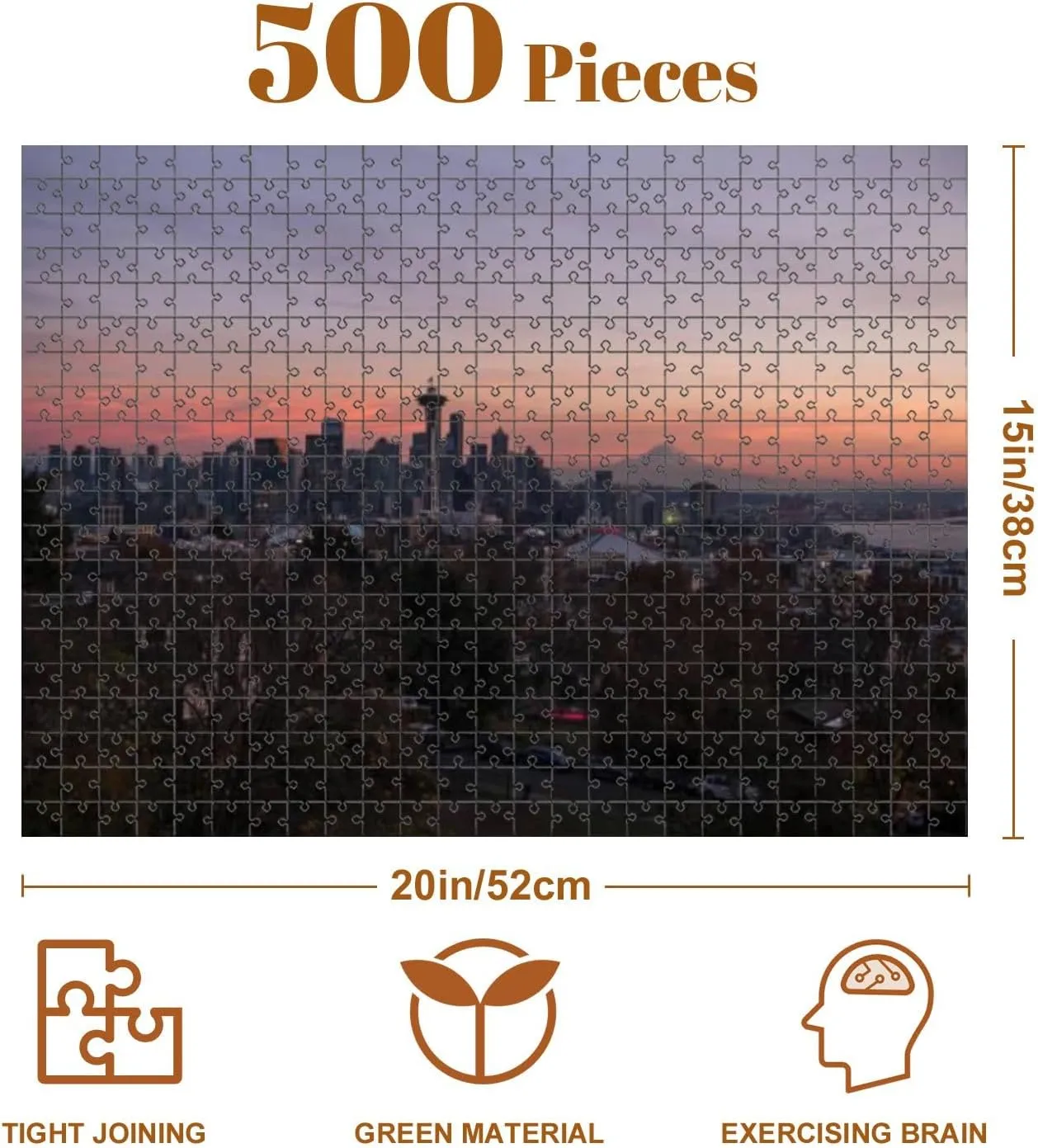 Jigsaw Puzzles 500 Pieces for Adult Seattle Puzzle Game for Family Wooden Puzzle Toy Educational Games Puzzles for Home Decor