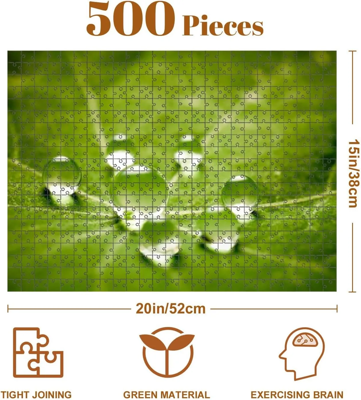 Jigsaw Puzzles 500 Pieces for Adult Water Drops Puzzle Game for Family Wooden Puzzle Toy Educational Games Puzzles for Home Decor