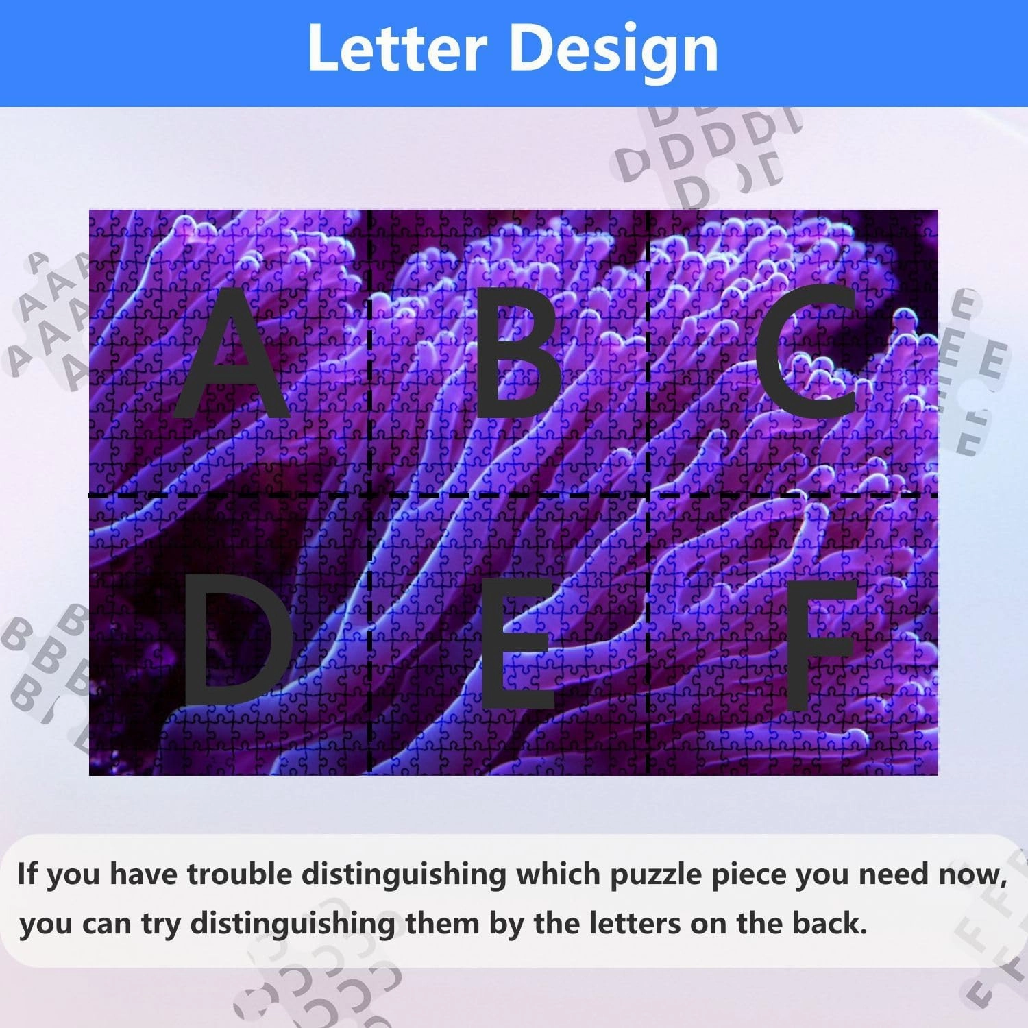 Jigsaw Puzzles 1000 Pieces for Adult Purple Corals Texture Underwater Marine Aquarium Puzzle Game for Family Wooden Puzzle Toy Educational Games Puzzles for Home Decor