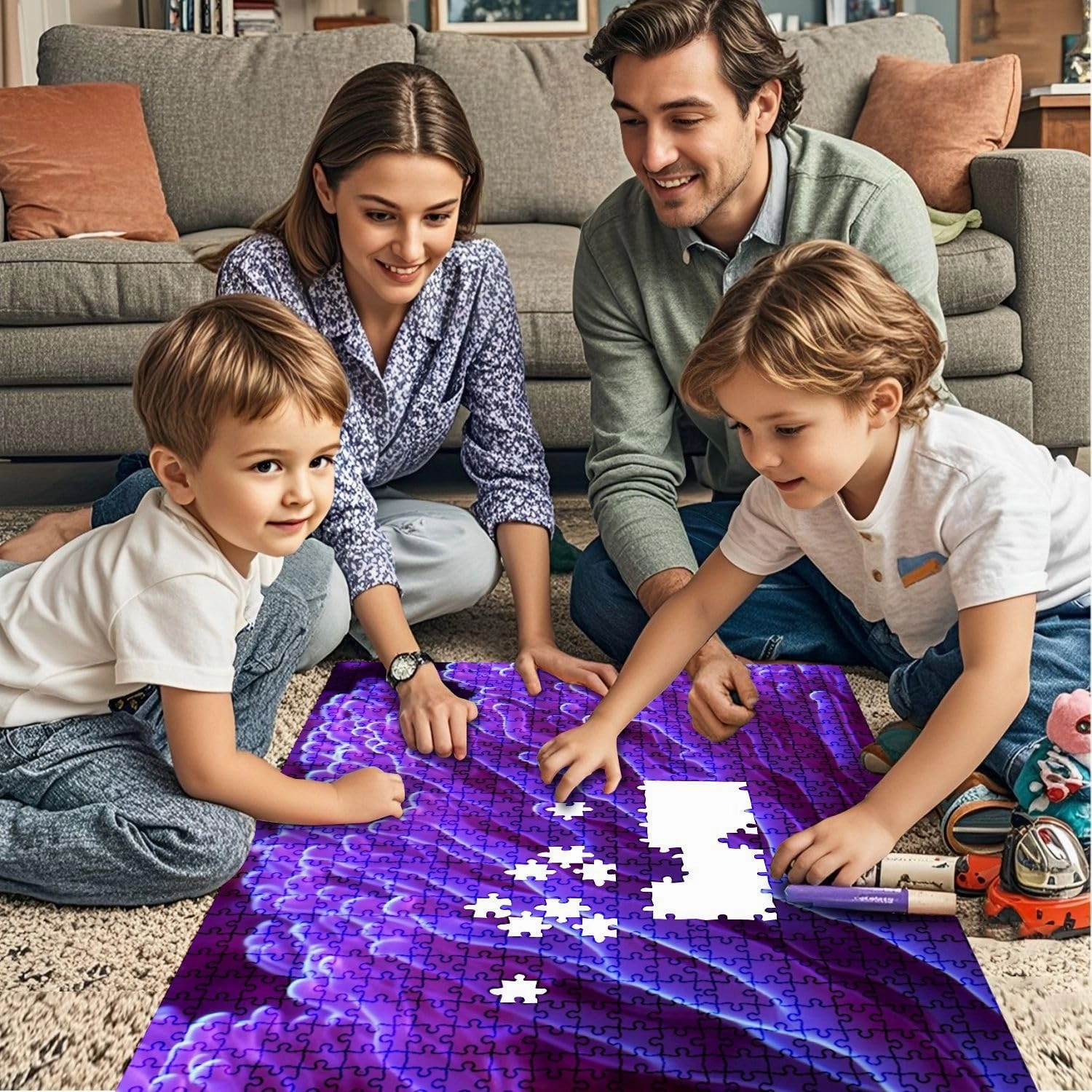 Jigsaw Puzzles 1000 Pieces for Adult Purple Corals Texture Underwater Marine Aquarium Puzzle Game for Family Wooden Puzzle Toy Educational Games Puzzles for Home Decor