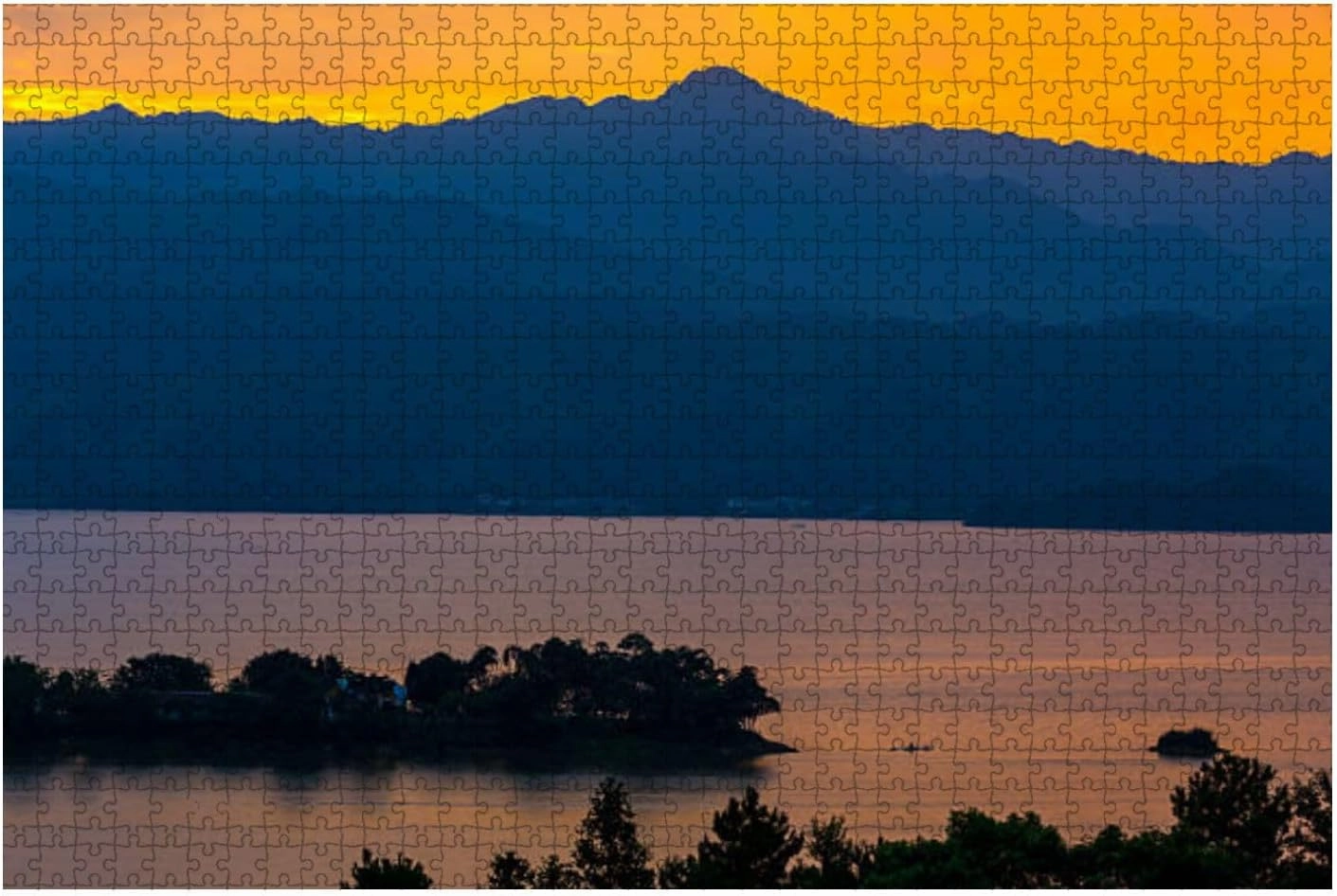 Jigsaw Puzzles 1000 Pieces for Adult Qingshitan Lake Dawn lingchuan County Guilin China Puzzle Game for Family Wooden Puzzle Toy Educational Games Puzzles for Home Decor