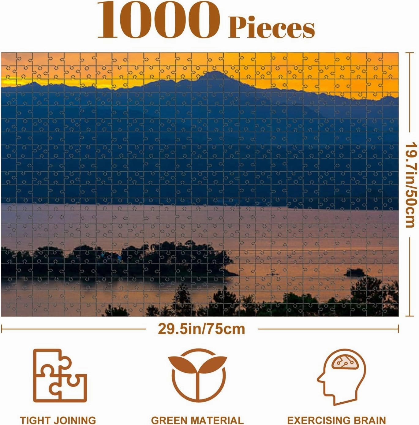 Jigsaw Puzzles 1000 Pieces for Adult Qingshitan Lake Dawn lingchuan County Guilin China Puzzle Game for Family Wooden Puzzle Toy Educational Games Puzzles for Home Decor