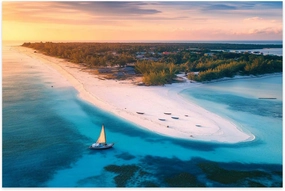 Jigsaw Puzzles 500 Pieces for Adult Aerial View Fishing Boats Tropical sea Coast Beach Sunset Summer Puzzle Game for Family Wooden Puzzle Toy Educational Games Puzzles for Home Decor