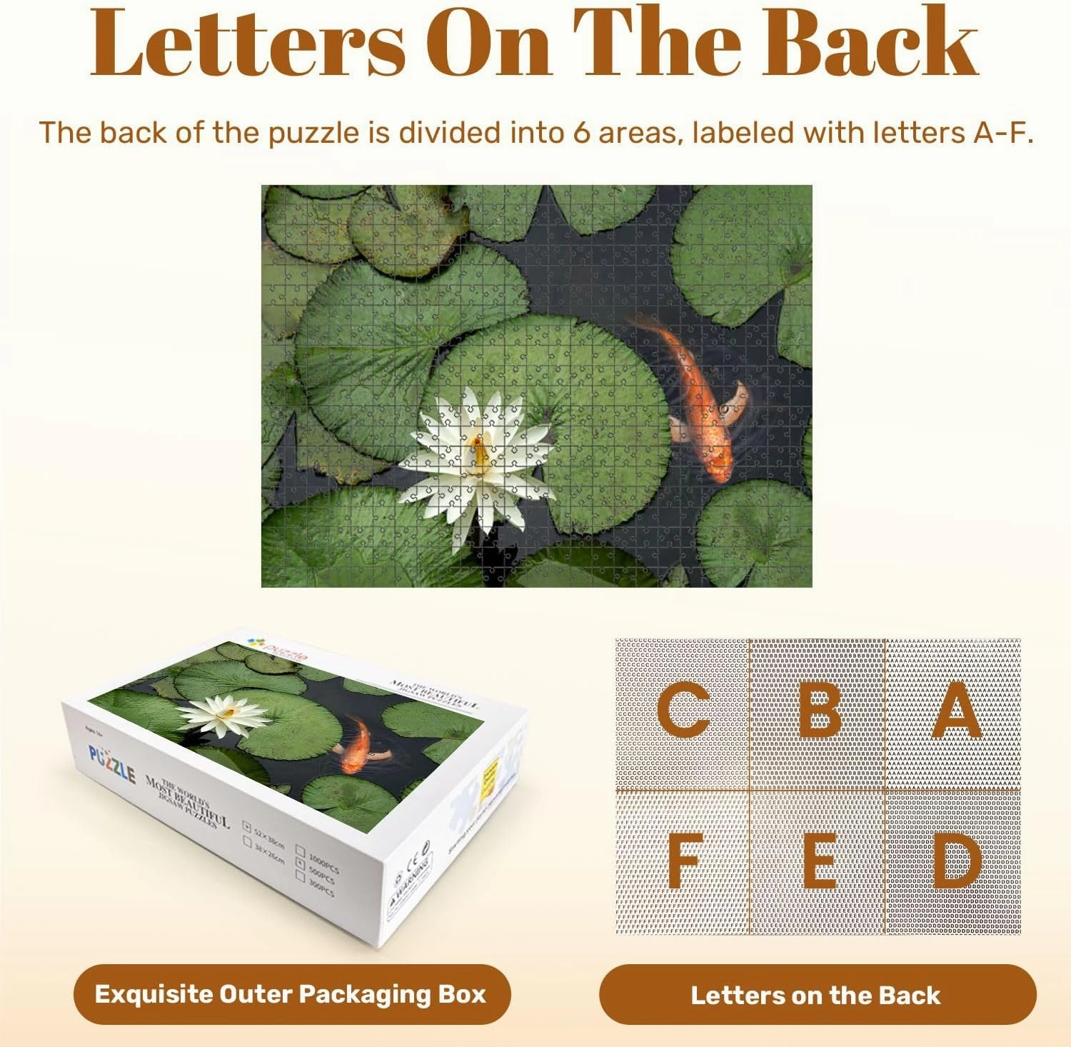 Jigsaw Puzzles 500 Pieces for Adult Fish Lotus Pond Puzzle Game for Family Wooden Puzzle Toy Educational Games Puzzles for Home Decor