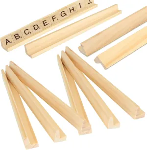 JMIATRY Wooden Scrabble Tile Holder Set of 10 Racks 10.5 x 0.83 x 1 Inches for Crafts, Replacement Letter Trays and Game Stands