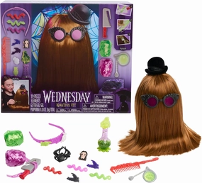 Just Play Wednesday Ignatius Itt 10-inch Styling Head, 20-Pieces, 360 Degrees of Styling Options, Pretend Play, Kids Toys for Ages 4 Up