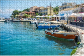 Kassiopi Port Corfu Island Greece 1000 Piece Wooden Jigsaw Puzzles Adults Kids DIY Educational Puzzle Colorful Large Artwork Decompression Toy Game Gift Home Decor