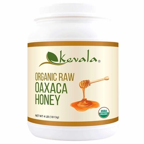 Kevala Organic Raw Oaxaca Honey – No Sugar Added, Gluten Free, Non-GMO, Kosher Certified, Pure Natural Nectar, No Preservatives, Vegan, Without Cholesterol, 4 lb