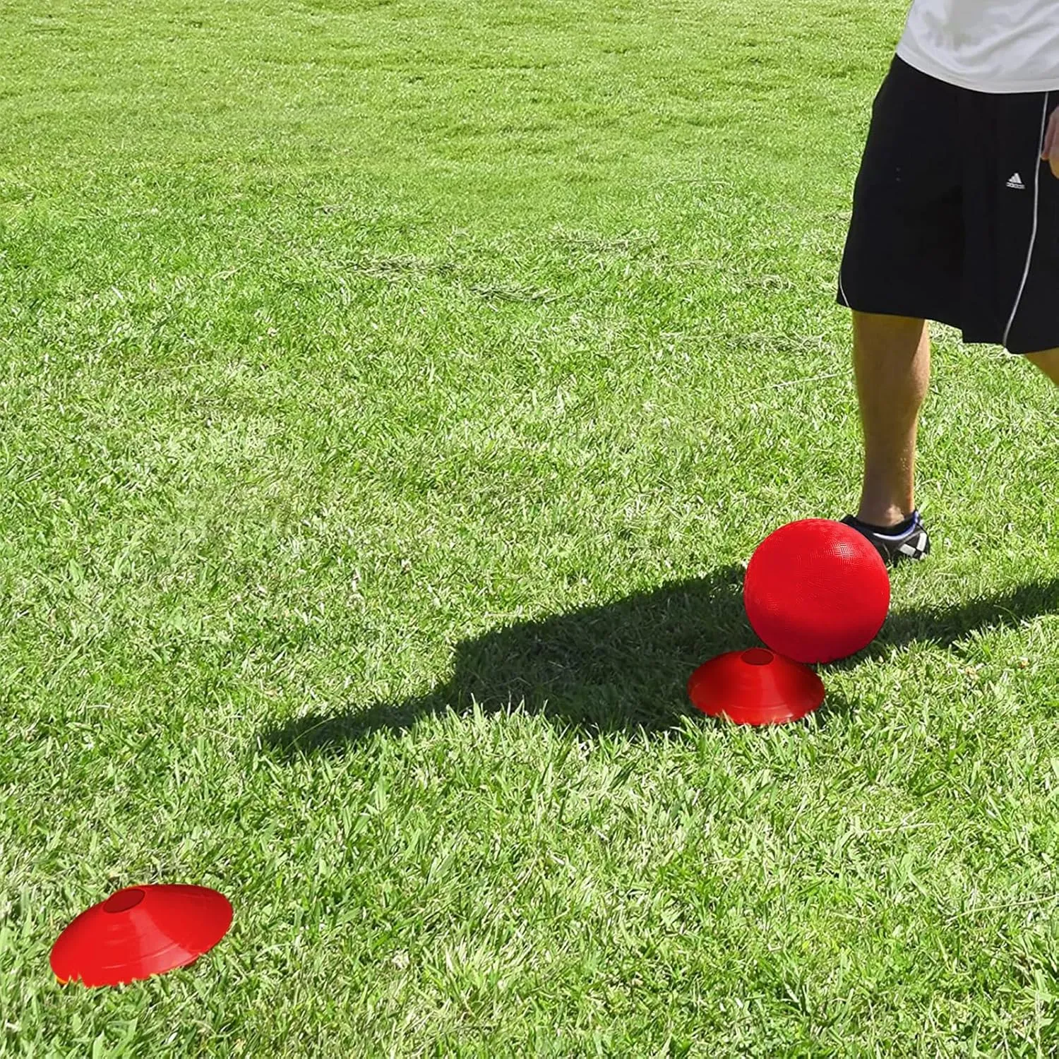 Kickball Set with Bases and Ball - 8.5" Kickball, Rubber Throw Down Bases, Sports Traning Cones, 12" Pump and 14" Scoreboard - Perfect for Kids and Adults - Playground and Backyard Game