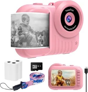 Kids Camera Instant Print 3.5 Inch, Instant Print Camera for Kids Print Photos, Toddler Kids Instant Print Digital Camera, 4 5 6 7 8 9 10 11 12 Year Old Girls Birthday Gift, Boy Girl Toys Age 3-12