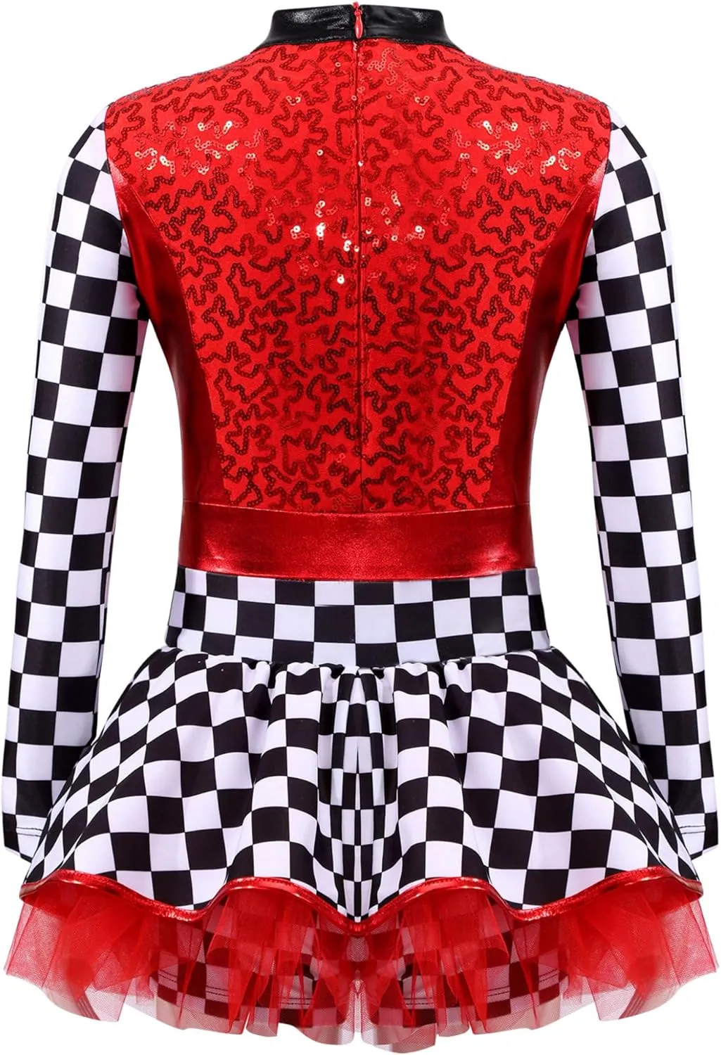 Kids Girls Racing Car Driver Costume Shiny Sequins Dance Costume Halloween Cosplay Fancy Dress Up