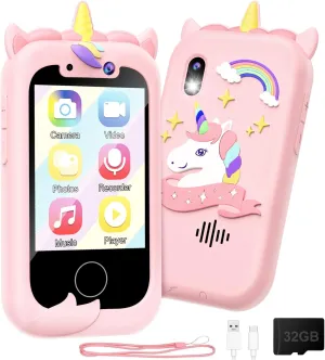 Kids Smart Phone Girls Toy: Christmas Birthday Gifts for Girls Age 3-10 - Working Real Play Cell Phone - Toddler Toy Learning Phone (Pink)