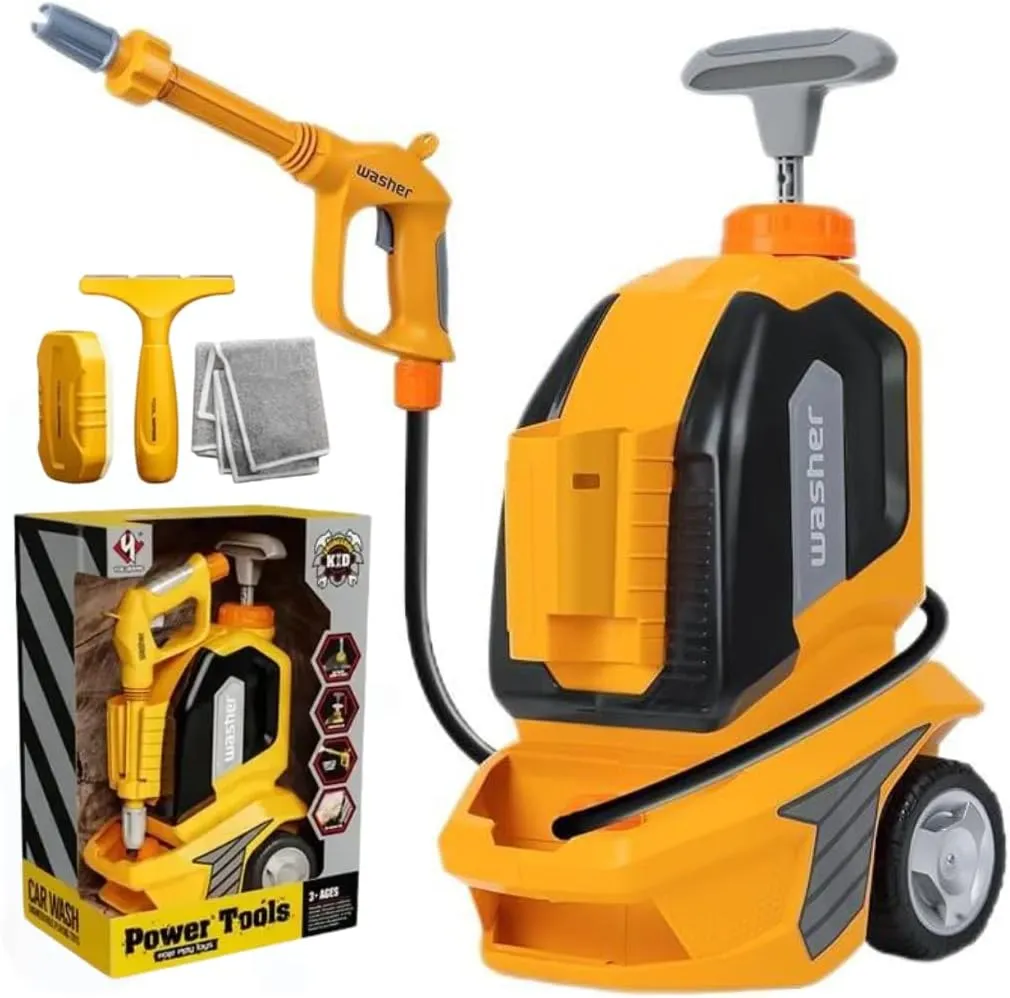 Kids Wash and Clean Toys Tool Car - Manual Pressure Spray - A with Scrapper, Sponge Cloth