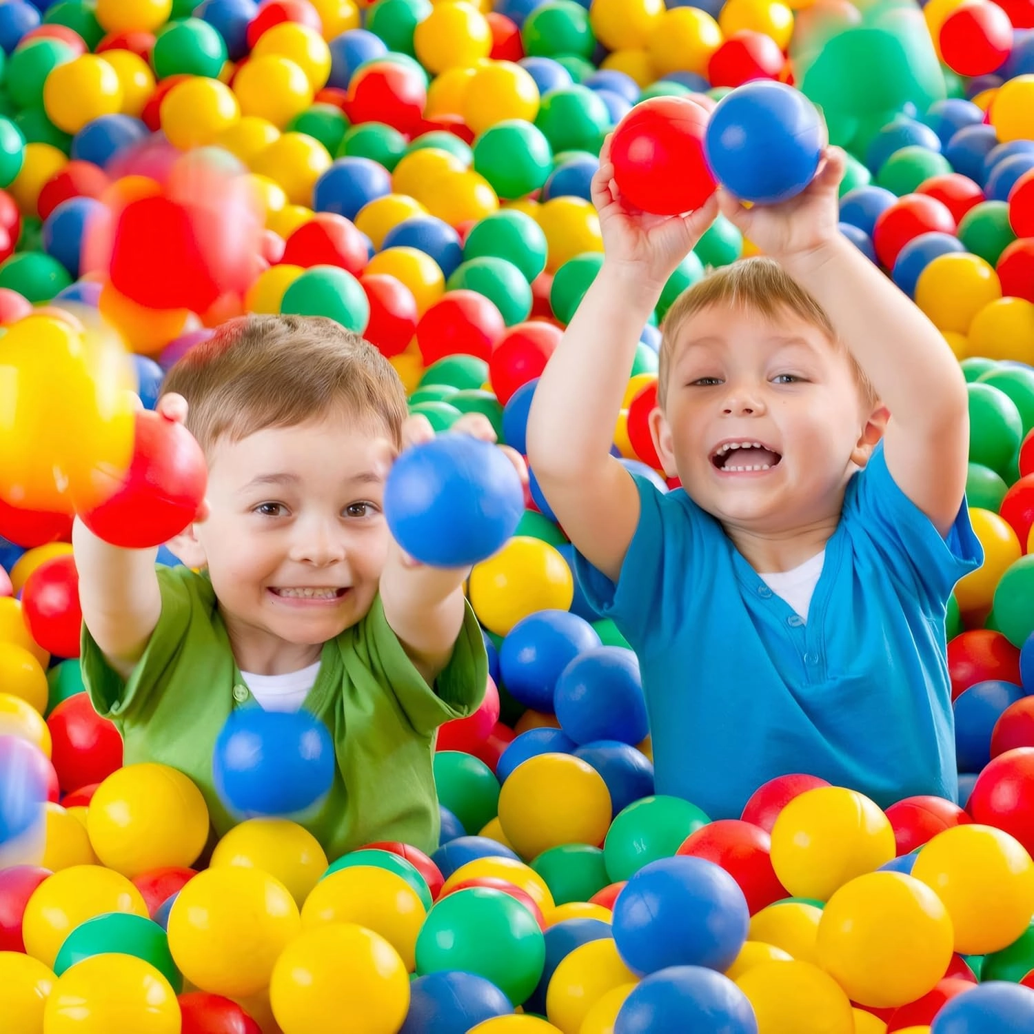 Kids Ball Pit Balls 500/1000 Count, 2.2inch Children Crush Proproof Plastic Balls for Ball Pit with 3 Bright Colors