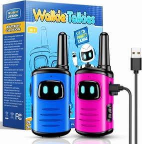 Kids Walkies Talkies Toys Rechargeable: 2 Pack Walkie Talkies for Kids Birthday Gifts for 3 4 5 6 7 8 Year Old Boys Girls Toys Age 3-8 Year Old Boy Girl 2 Way Radio Camping