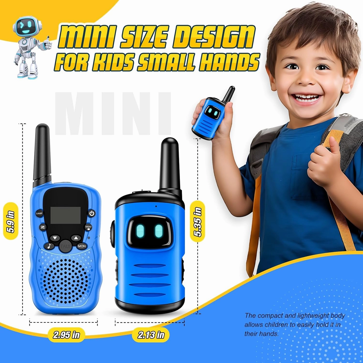 Kids Walkies Talkies Toys Rechargeable: 2 Pack Walkie Talkies for Kids Birthday Gifts for 3 4 5 6 7 8 Year Old Boys Girls Toys Age 3-8 Year Old Boy Girl 2 Way Radio Camping