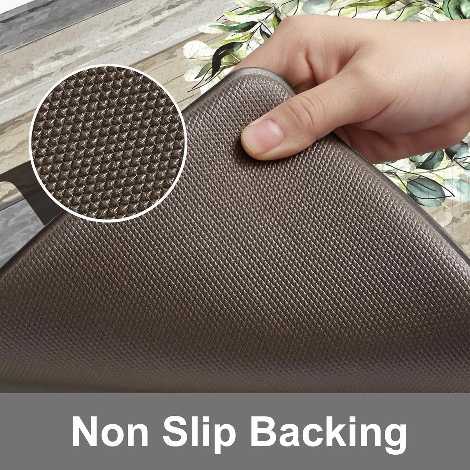 KIMODE Kitchen Mats for Floor 17"x47" 17"x29", Farmhouse Kitchen Rugs Sets of 2, Anti Fatigue Mats for Kitchen Floor, Cushioned Comfort Kitchen Floor Mats for Sink, Laundry, Desk Grey