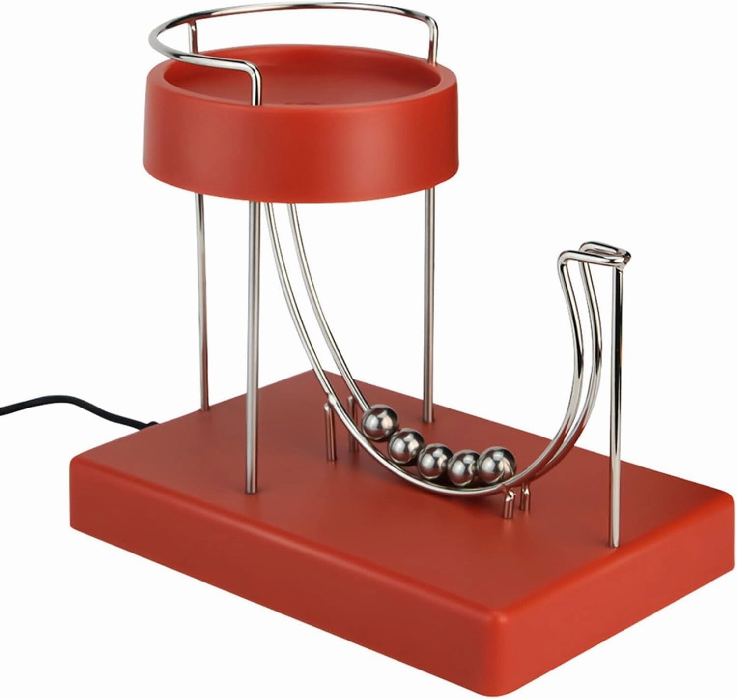 Kinetic-Art Perpetual-Motion Machine,Non-Stop Rolling Ball Toys, Art Non-stop Motion Device Toy, Stable Electromagnetic Drive, Science Motion Physics Gadget Sculpture Office Home Table Decor(Red)