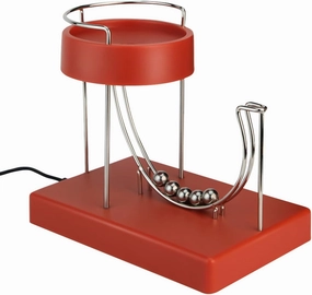 Kinetic-Art Perpetual-Motion Machine,Non-Stop Rolling Ball Toys, Art Non-stop Motion Device Toy, Stable Electromagnetic Drive, Science Motion Physics Gadget Sculpture Office Home Table Decor(Red)