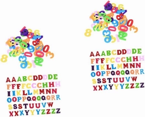 Kisangel 2sets Felt Stickers for Crafts Kids Art Supplies Alphabet Letters Numbers DIY Craft Kit Bright Colors Safe for Kids 200pcs*2