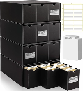 Kitoyz 8000 Trading Card Storage Boxes with 50 Card Storage Box Dividers,Baseball Footall Sport Card Storage Collection Compatible with Game Cards