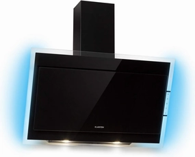 Klarstein Mirage 90 Black Edition Wall Mounted Cooker Hood with Free Head, 90 cm, Extractor Flow Rate: 550 m3/h, Energy Class A  , Touchpad, RGB Light, Black