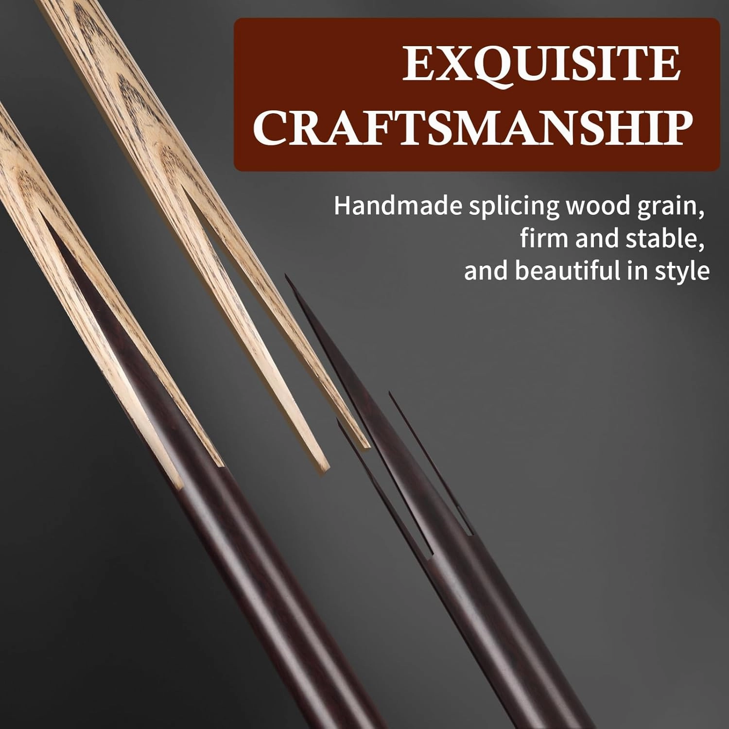 Kmise Pool Cue Set of 3-57'' Cue Stick with 9.5mm Pro Tip, Handcraft, Made of Maras, Black Walnut, and Chacate Preto Wood, Bar or House Use for Men or Women, Pool Sticks for Adults