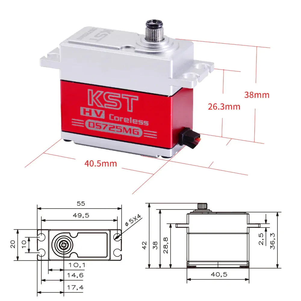KST DS725MG V8 Digital Servo HV 8.4V 0.07s 249oz