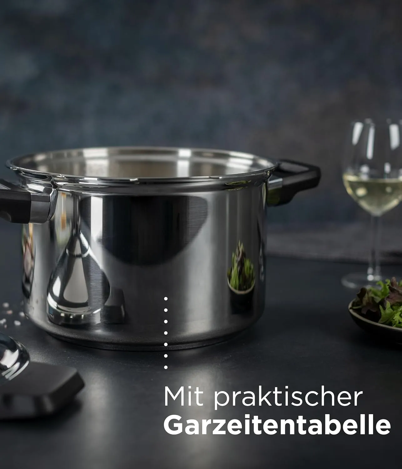 Kuhn Rikon DUROMATIC® Pressure Cooker 8.75” 6.3 qt family of 4 with side handles to save space