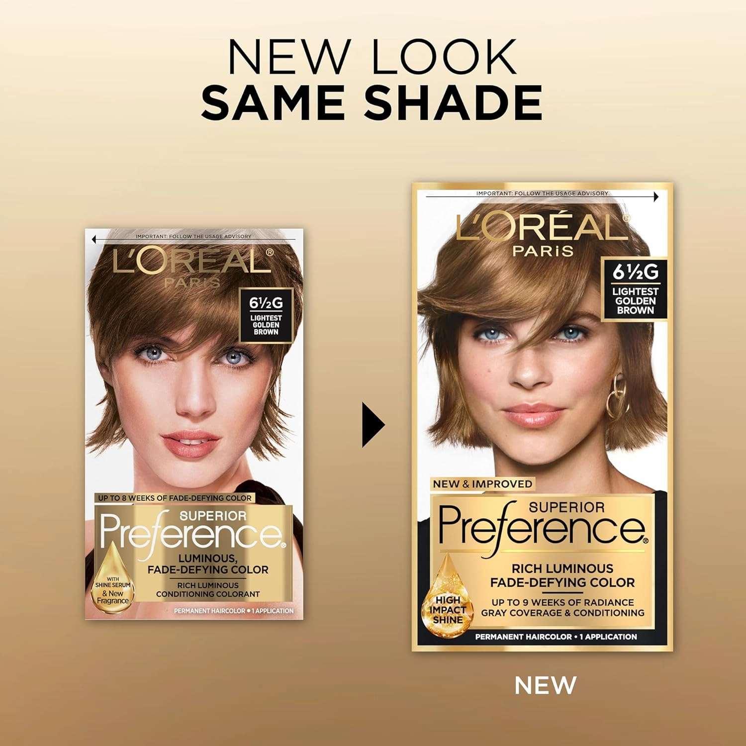 L'Oreal Paris Superior Preference Luminous Fade-Defying Permanent Hair Color, Hair Dye For Up to 9 Weeks of Radiance, Lightest Golden Brown 6.5G, 1 Hair Dye Kit (Pack of 2)