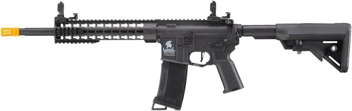 Lancer Tactical Gen 3 Programmable Trigger 10'' Keymod Lightweight Durable Polymer M4 Airsoft AEG with Lipo Battery & Charger (ETU & MOSFET Included)