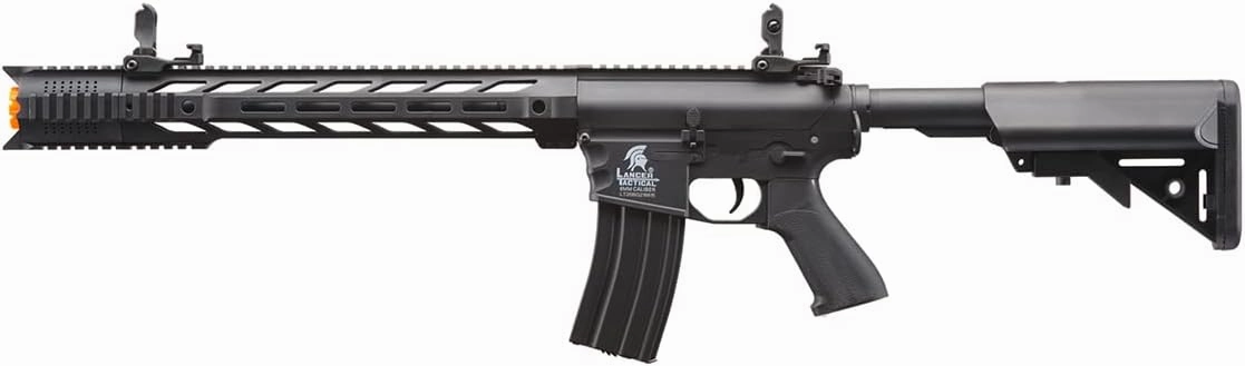 Lancer Tactical Gen 2 Durable Airsoft M4 SPR Interceptor AEG Polymer- Full/Semi-Auto, 1000 Rounds Bag of 0.20g BBS, Battery& Charger Included